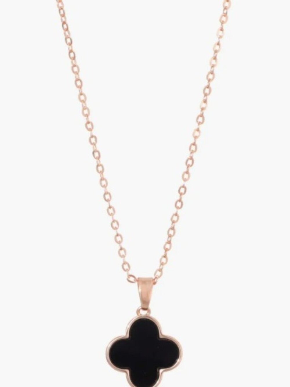 NEW Adornia Rose Gold & Black Pendant Necklace